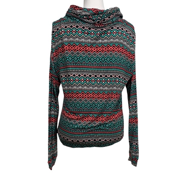 ULTRA FLIRT / Cool Pattern Cowl Neck Shirt / Medium - Picture 5 of 8